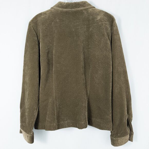 Vintage Sisko & Co Textured Button Up Jacket Womens 10 Green Cottagecore Retro - Picture 2 of 13